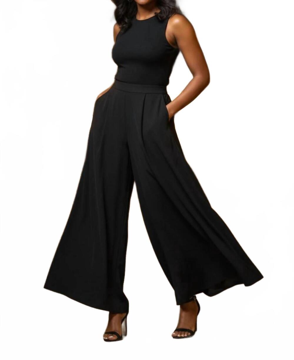 NEW EE:SOME solid wide leg pants in black